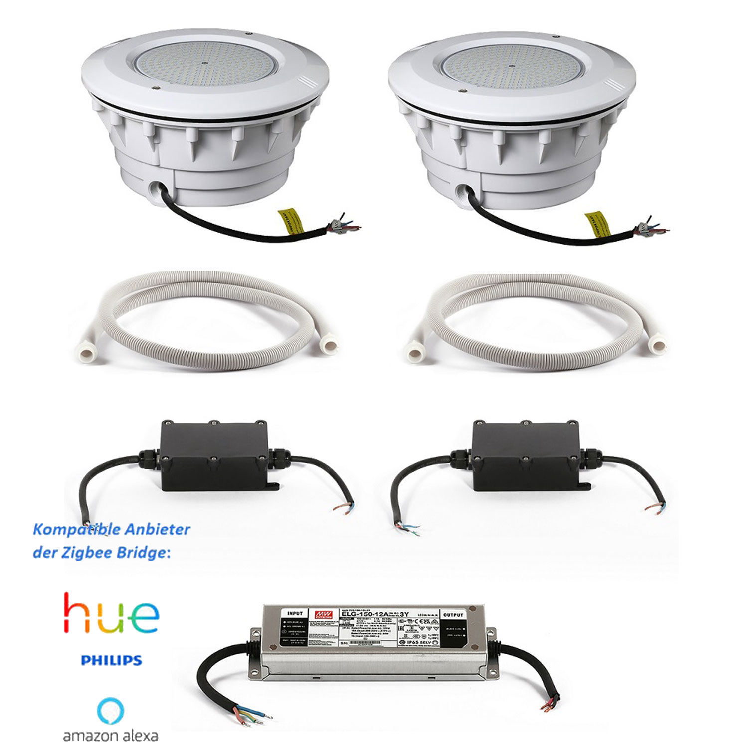 Smart Home Unterwasserscheinwerfer LED Licht Set  2 x 36 Watt