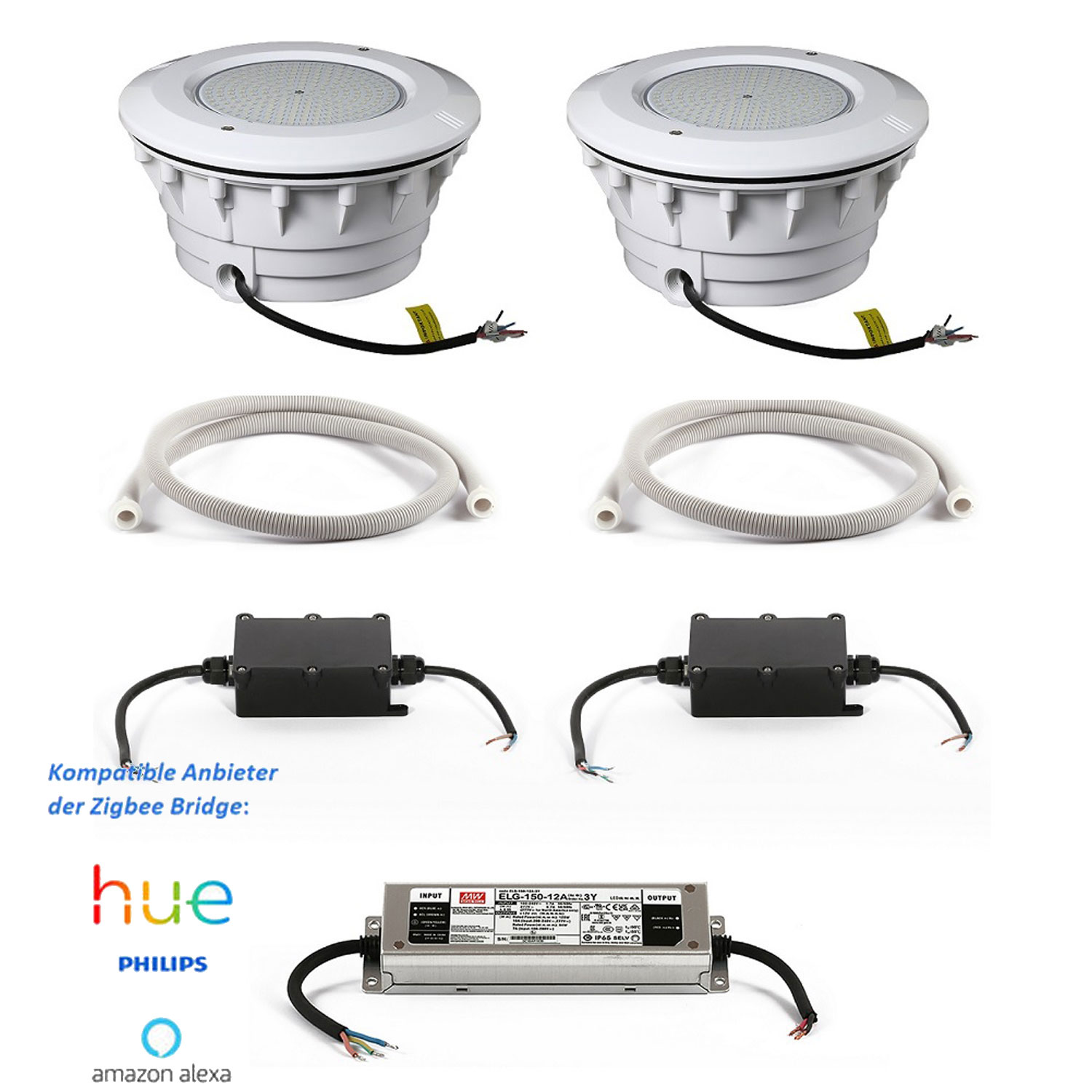 Schwimmen im Luxus: Das innovative Unterwasserscheinwerfer LED Licht Set 1 - 36 Watt