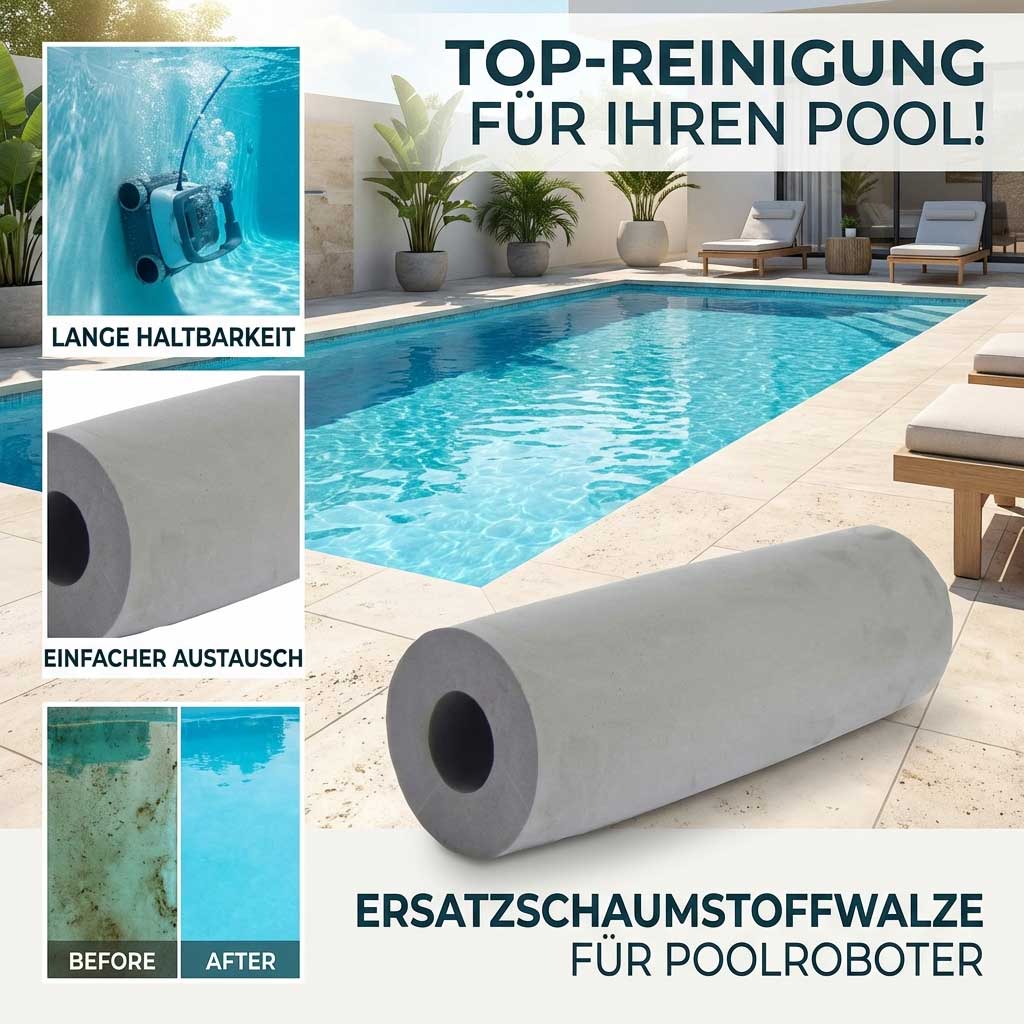 Schaumstoff-Ersatzrolle für Poolreiniger mit Haltbarkeitseigenschaften.