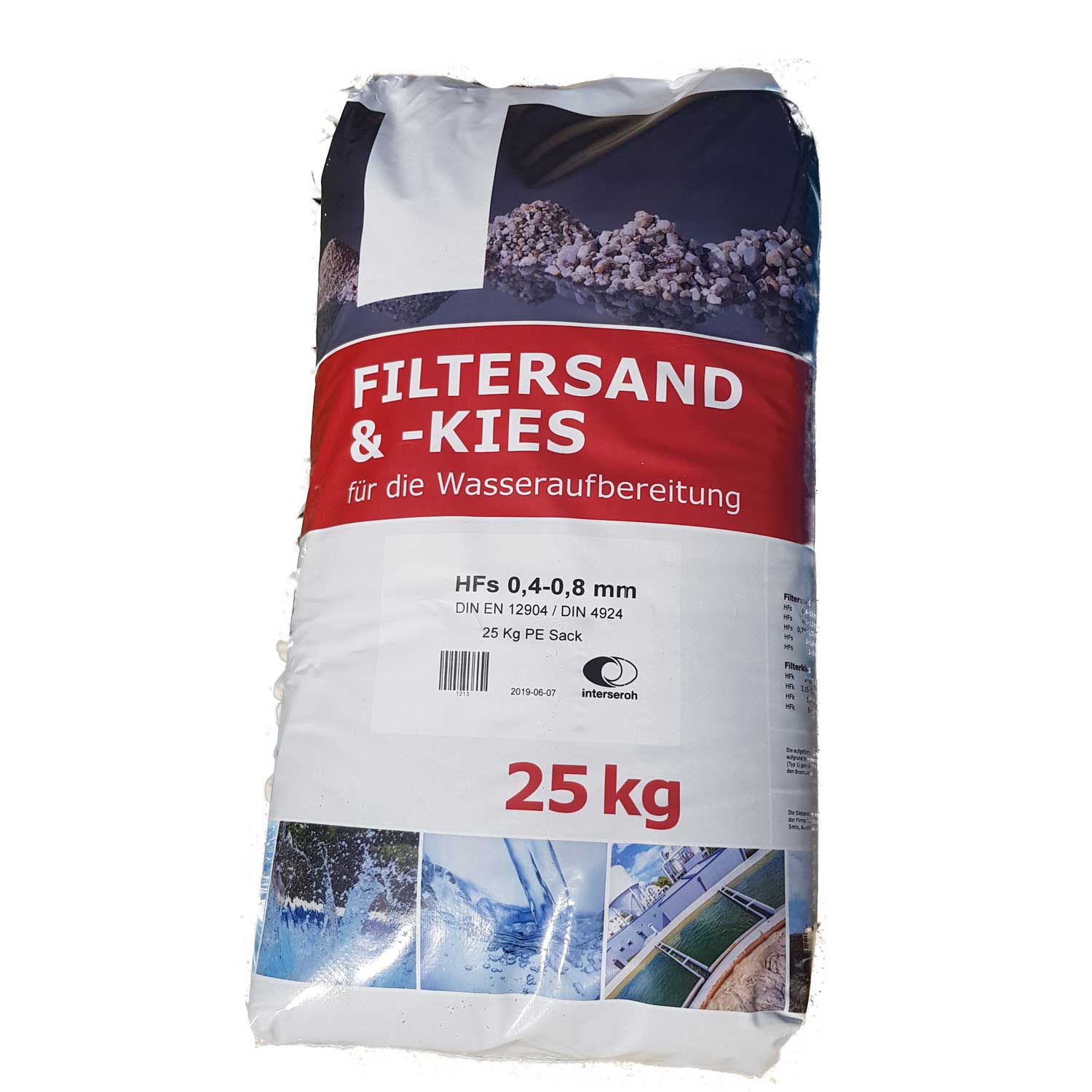 Filtersand für Sandfilteranlagen 0,4 - 0,8 mm  25 kg Sack