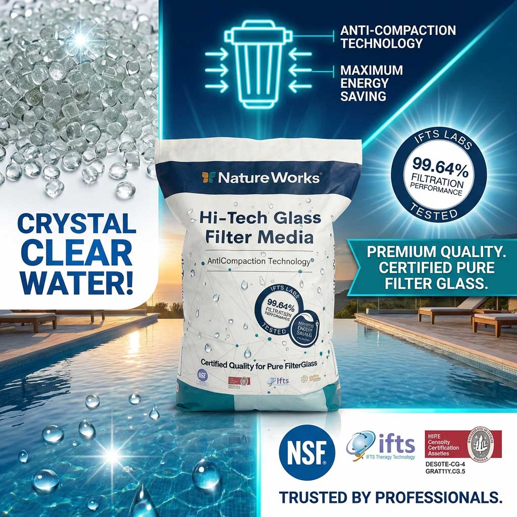 Hi-Tech-Glasfiltermedienbeutel für Poolfiltersystem.