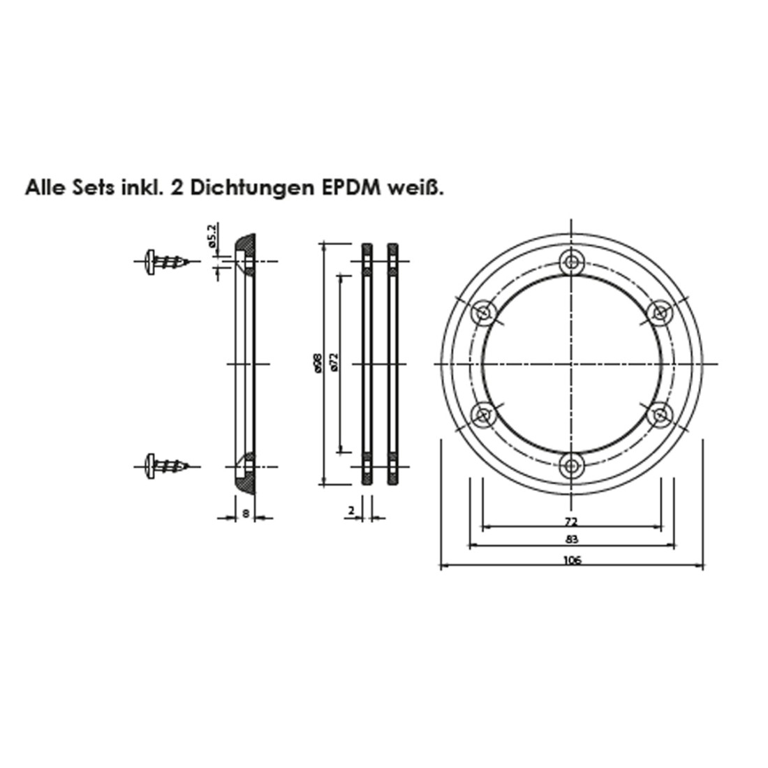 MTS Flanschsatz V4A Edelstahl