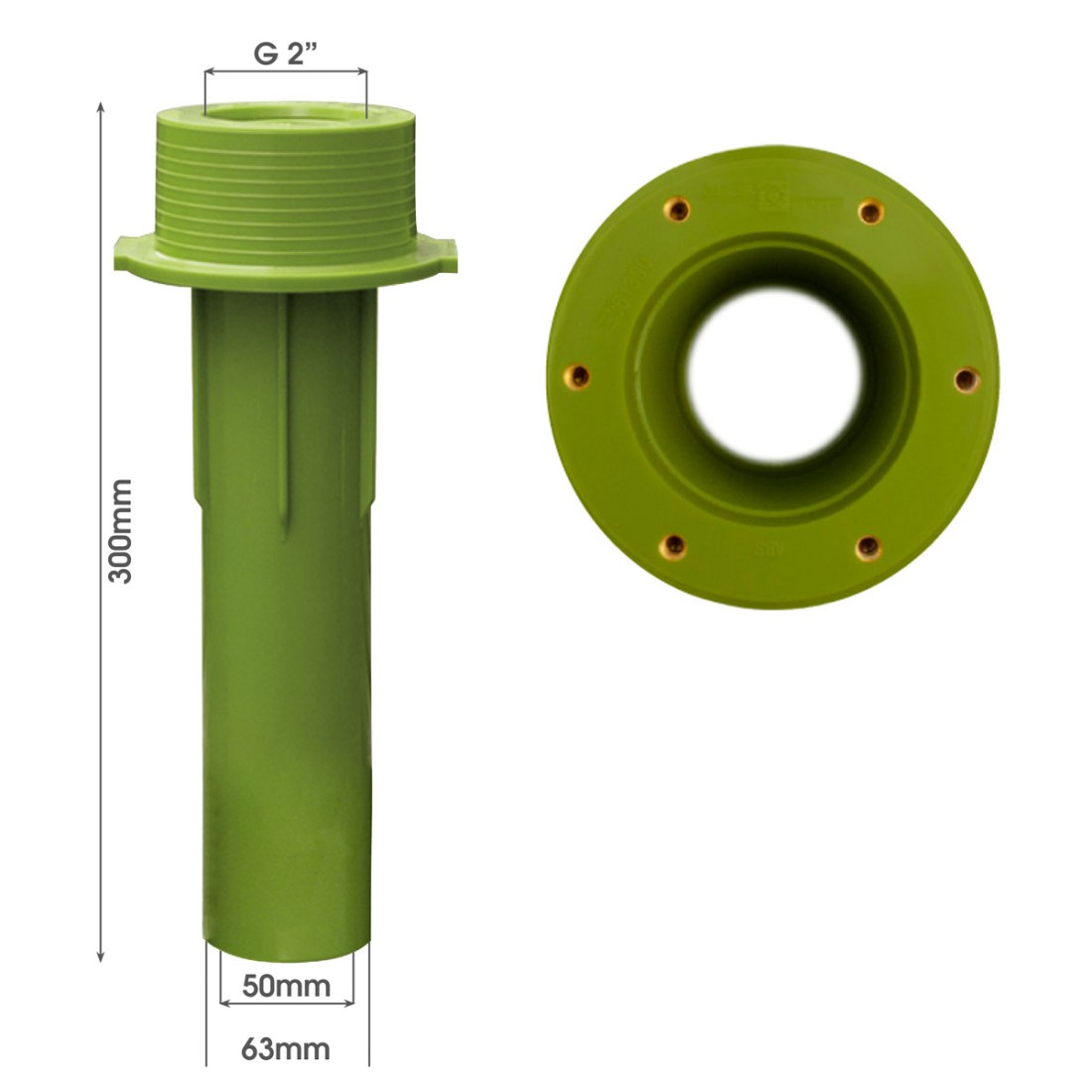 MTS Beckenwanddurchführung 300 mm  mit Gewindebuchsen