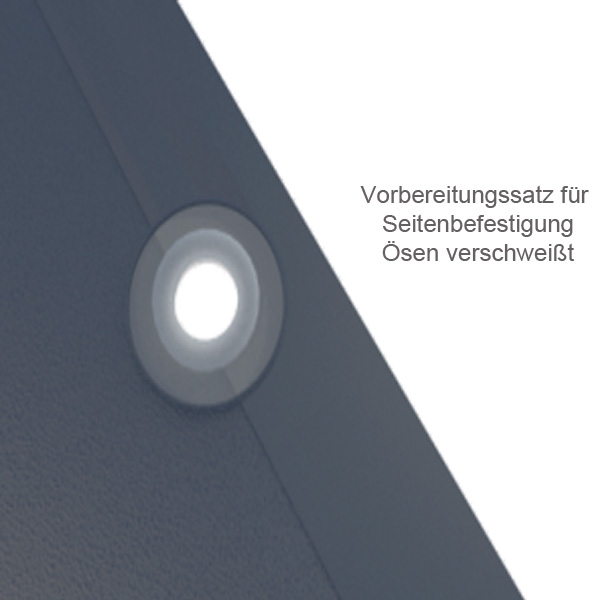 Vorbereitung für Setenbefestigung ( Ösen verschweißt)