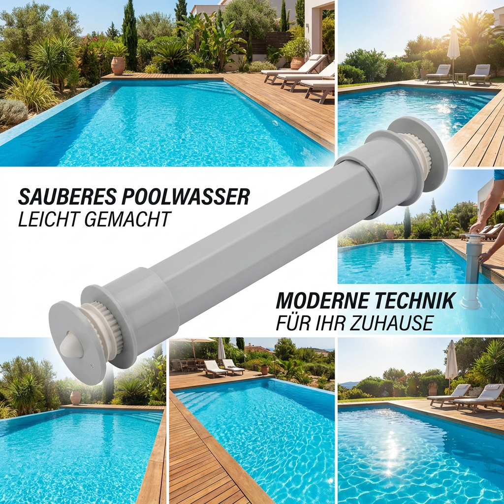 Moderne Poolreinigungsanlage für klares Wasser.