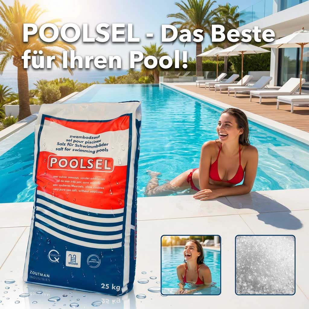 Schwimmbad mit Salz für Schwimmbäder und eine entspannende Frau.