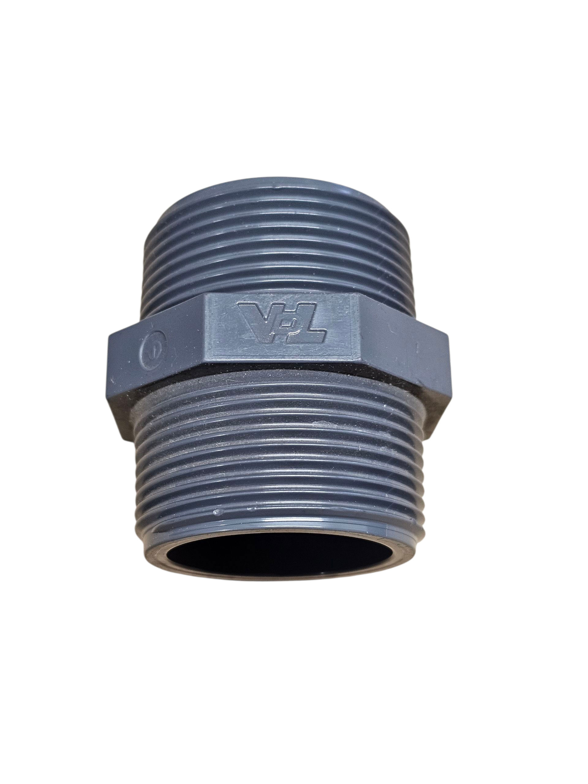 PVC  Doppelnippel mit Aussengewinde  1 1/2 Zoll