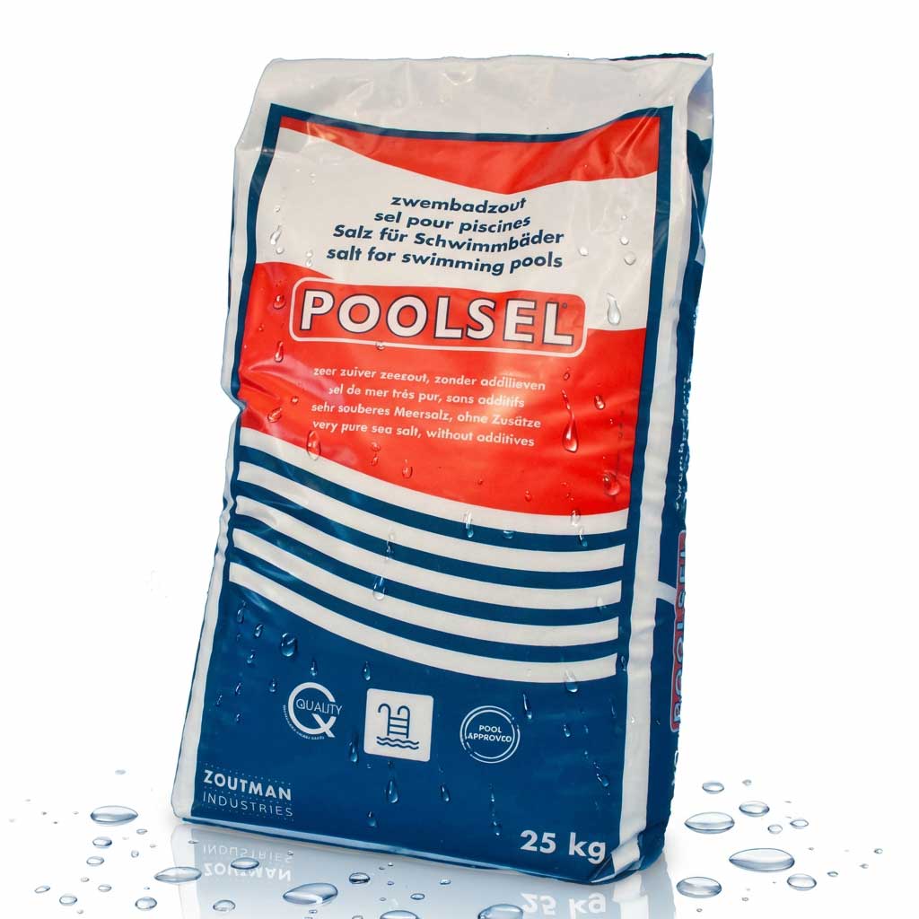 25-kg-Beutel Poolsalz zur Schwimmbadpflege.