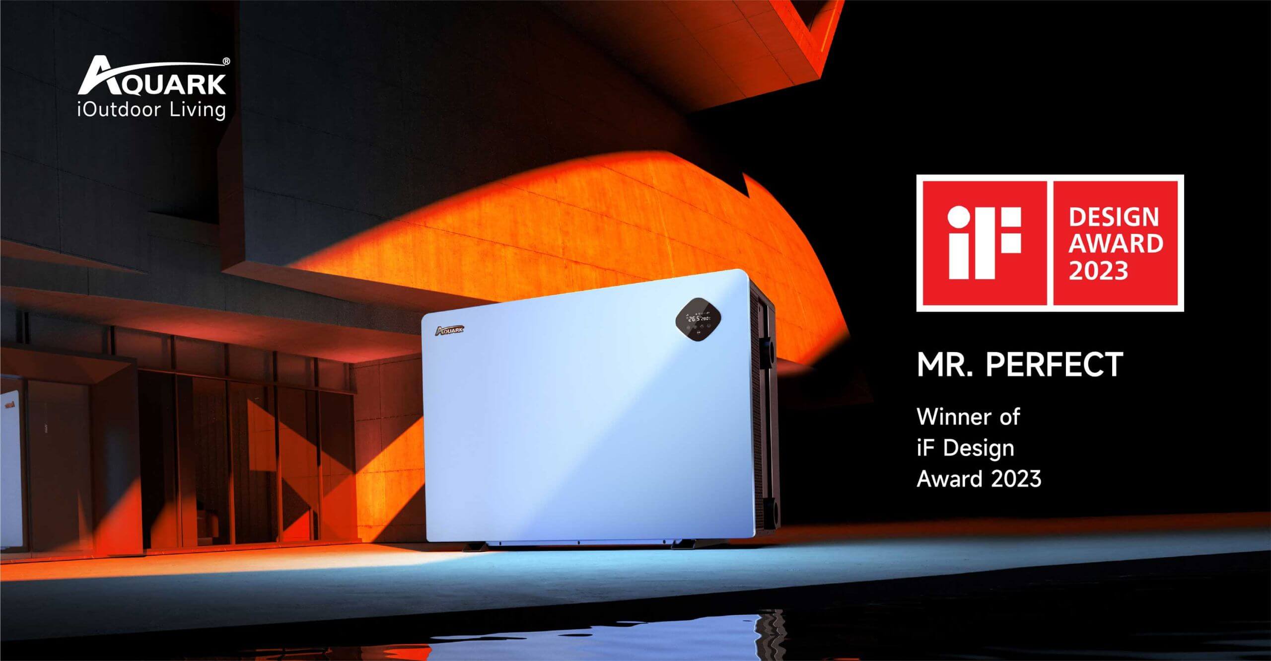 Preisgekrönte Poolwärmepumpe in modernem Ambiente.