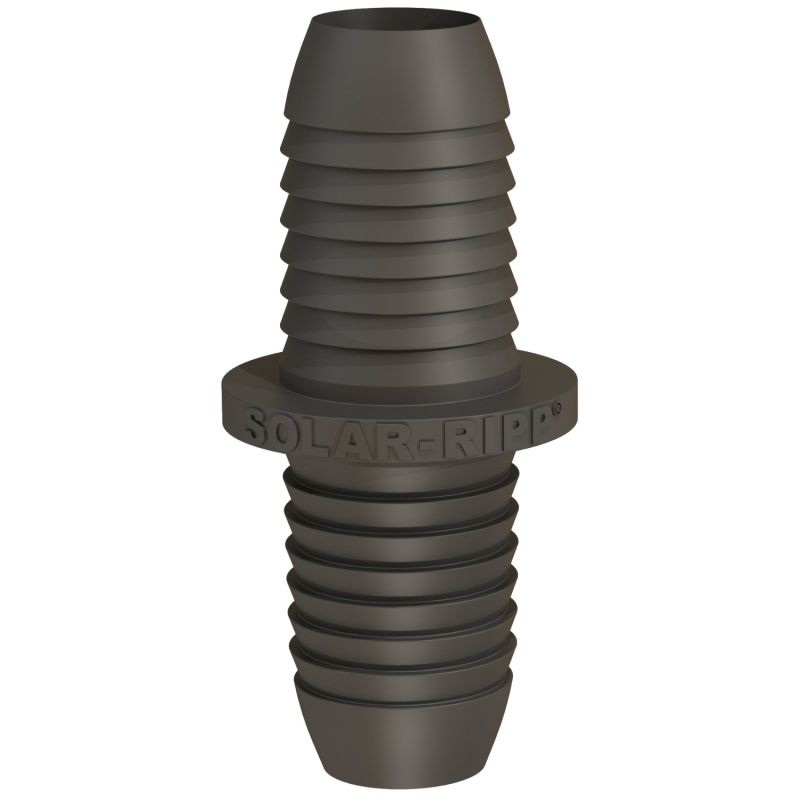 Das Bild zeigt einen Schlauchtüllenanschluss, der zum Verbinden von Schläuchen mit unterschiedlichen Innendurchmessern konzipiert ist.