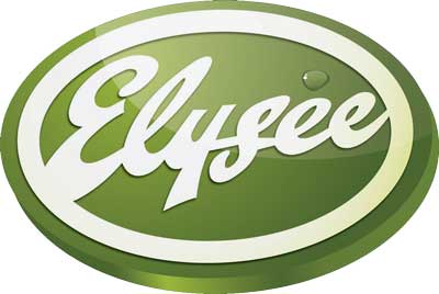 Grünes Logo mit dem Wort Elysee in stilisierter Schriftart.