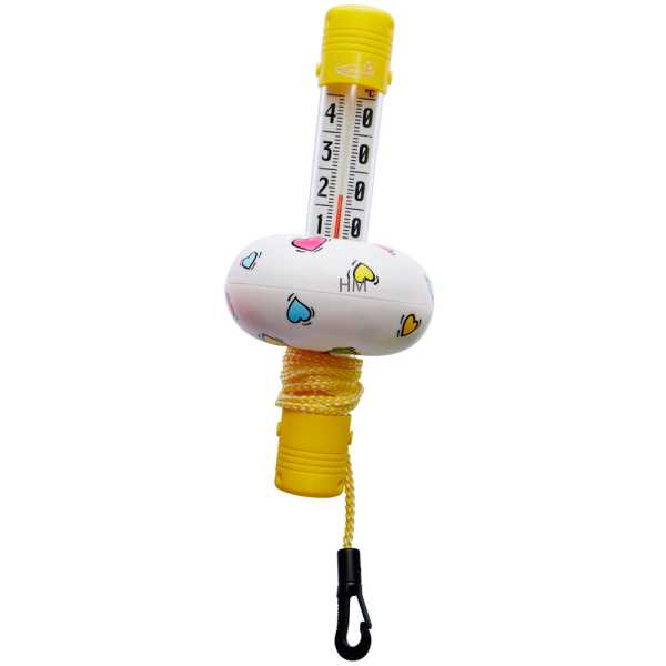 Schwimmbad Pool Thermometer Yellow Hearts